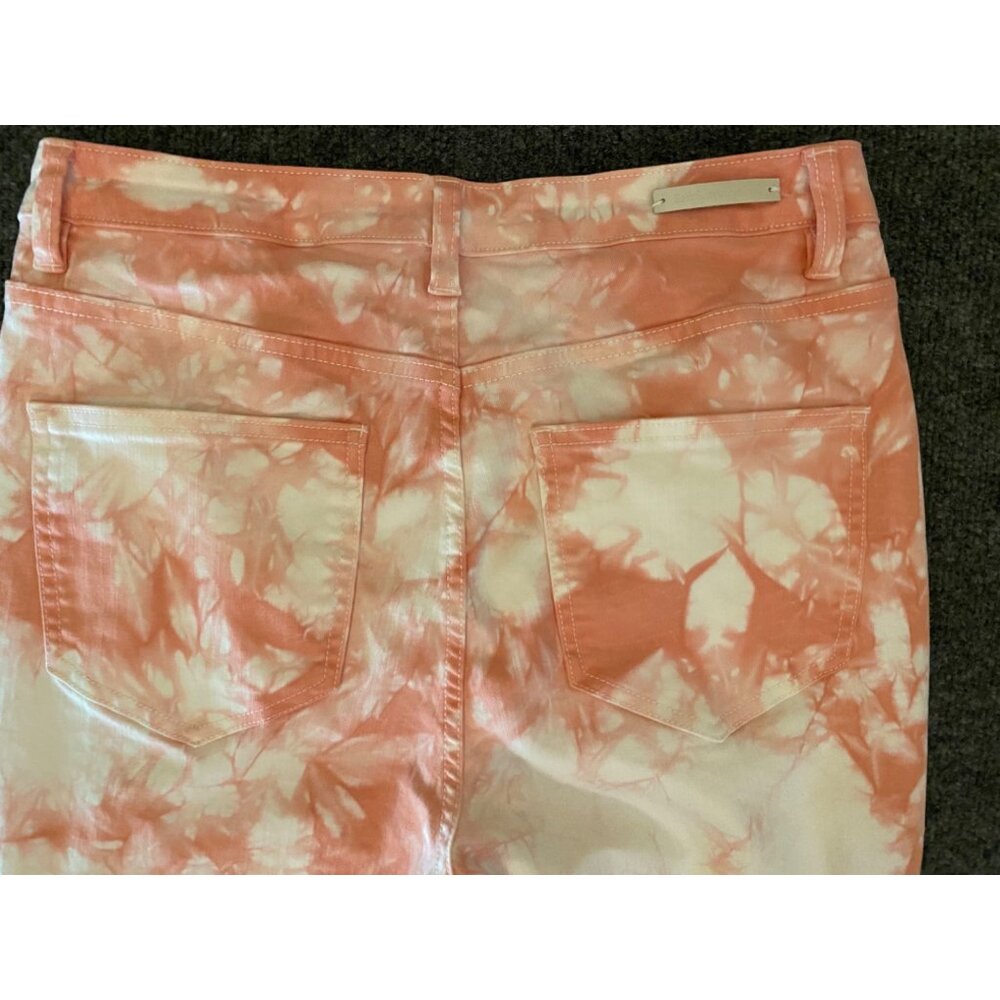 Soft Surroundings Ultimate Tie-Dye Ankle Jeans Womens 8 White/Pink Skinny‎ Denim - Picture 3 of 9
